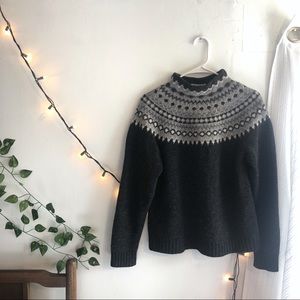 Vintage Eddie Bauer Fair Isles Mock-Neck Sweater